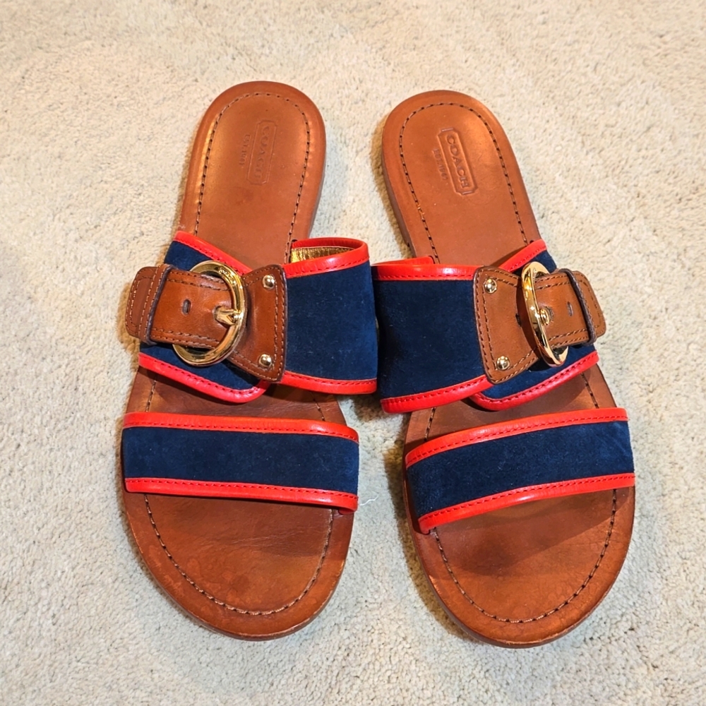 Coach sandals, slide on flats